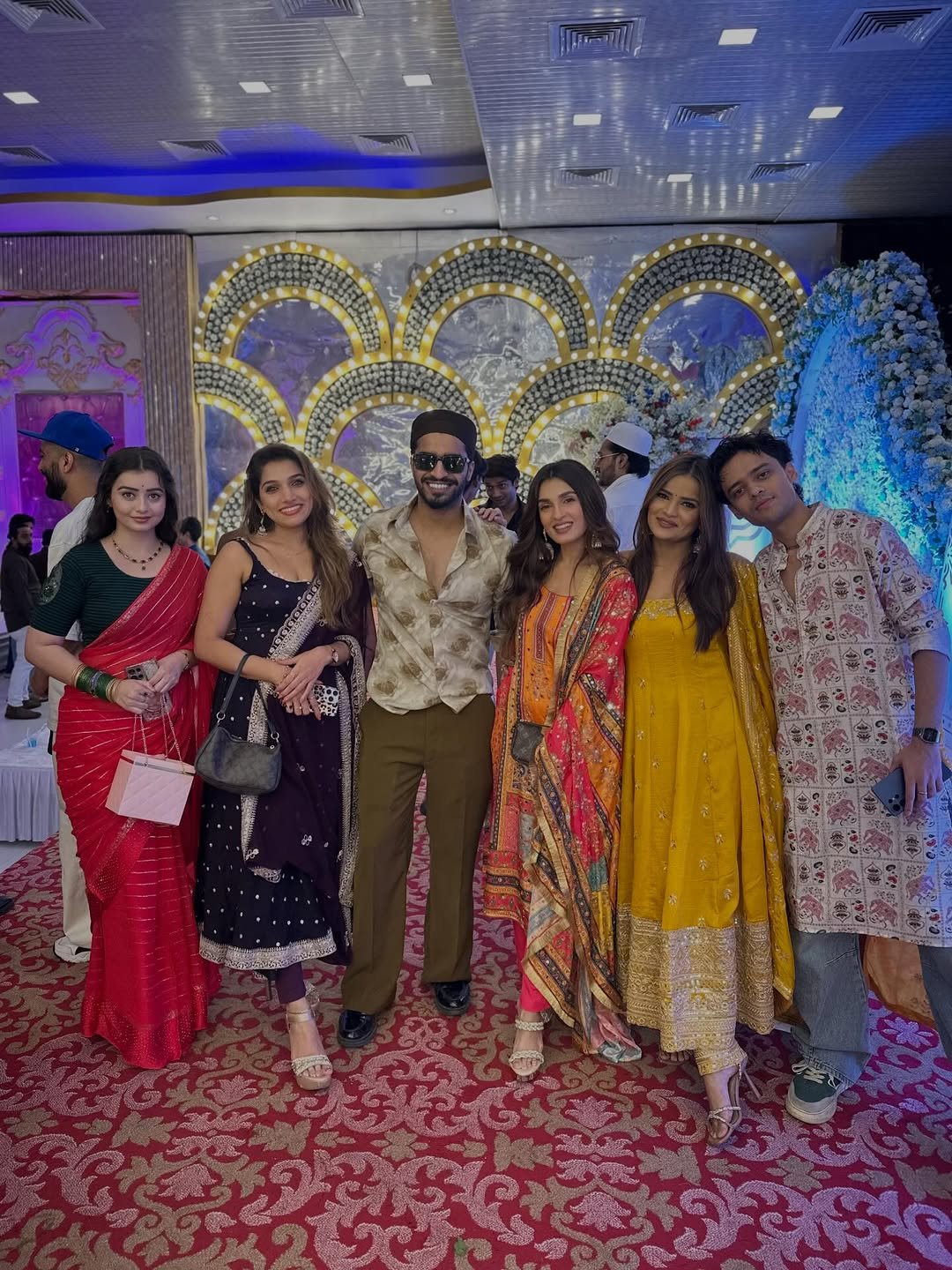 Photo shared by Faiz Baloch on March 11, 2026 tagging @shinydoshi15, @jahnavikillekar, @archanagautamm, @iamvanshajsingh, and @chahatpandey_official. May be an image of smiling and text.