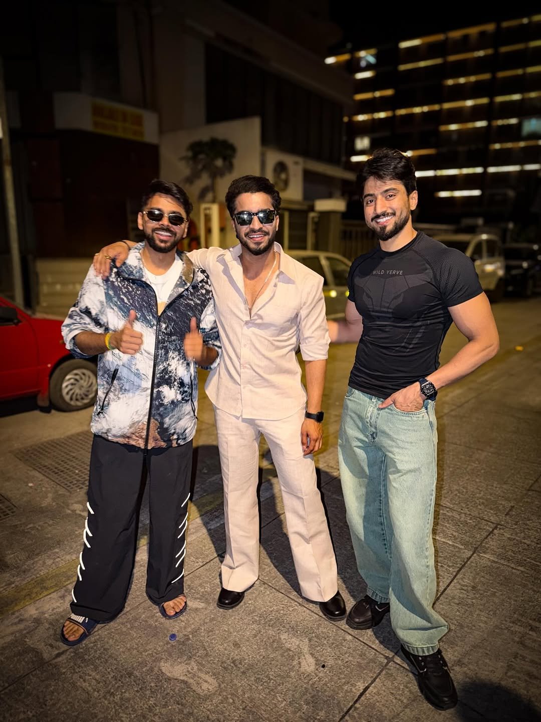 Photo by Faiz Baloch on March 07, 2026. May be an image of one or more people, beard, biceps, people standing, eyewear and text.