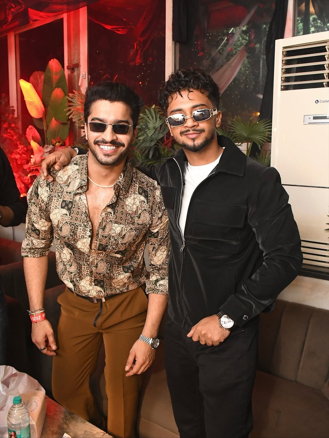 Photo shared by Faiz Baloch on November 04, 2025 tagging @hasnaink07. May be a selfie of one or more people, beard, people standing, wrist watch and text.