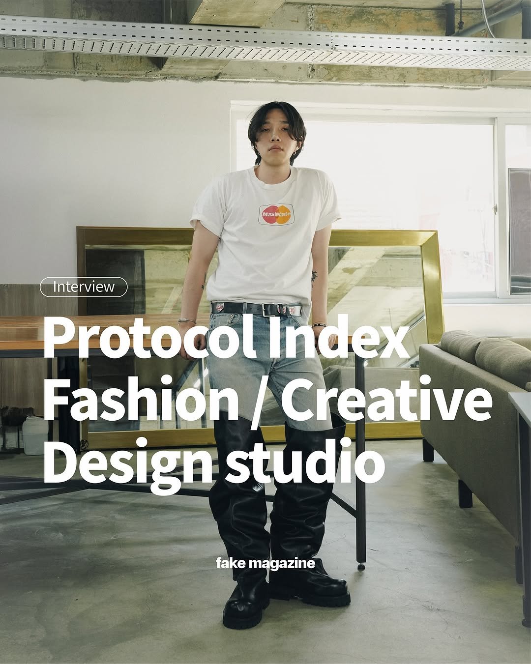 Photo shared by fake magazine 페이크 매거진 on November 04, 2025 tagging @lxxhxxjuun, and @protocol___index. May be a graphic of magazine, poster and text that says 'musidate Interview Protocol Index Fashion / Creative Design studio fake magazine'.