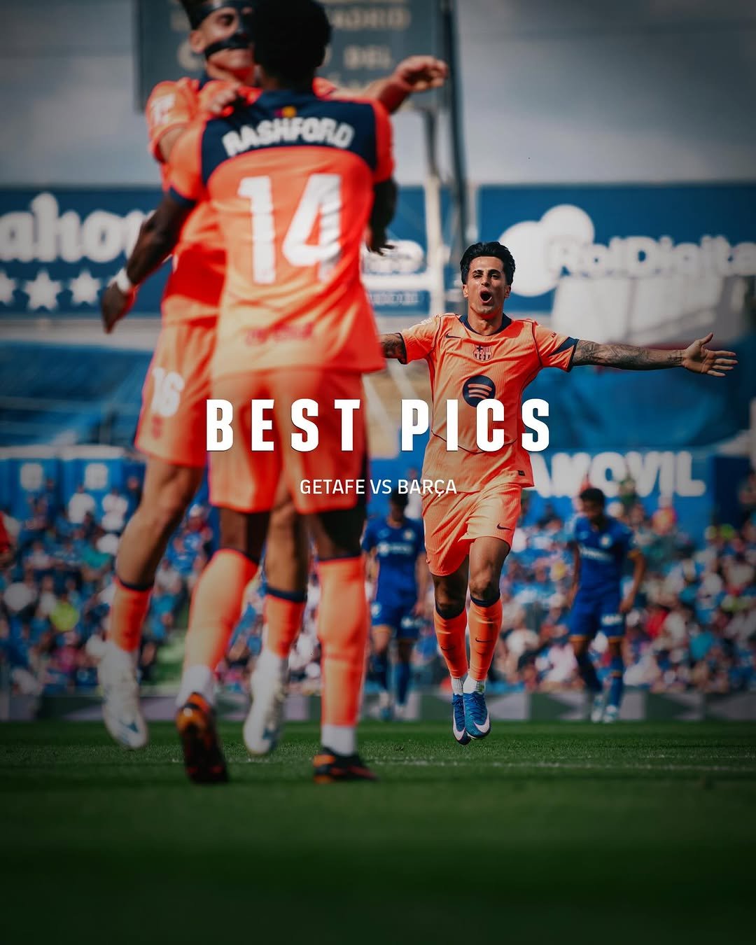 Photo by FC Barcelona on April 26, 2026. May be an image of ‎football, soccer, ball, stadium and ‎text that says '‎RASHFORO 14 hor BEST PICS GETAFE ر VS BARÇA‎'‎‎.