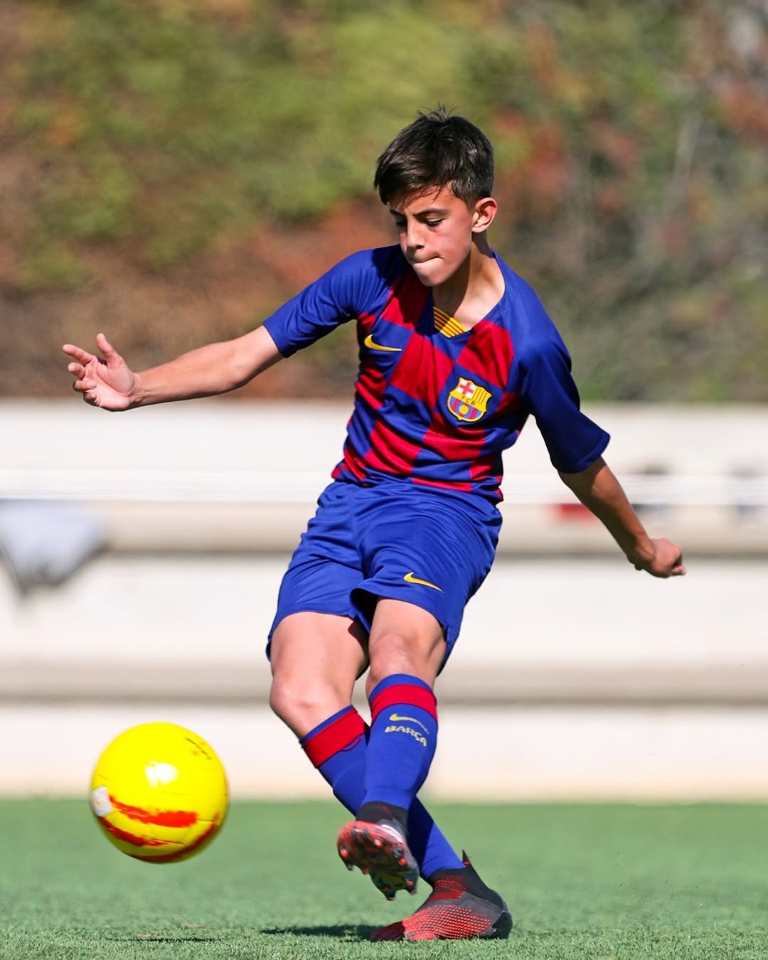 Photo shared by FC Barcelona on February 23, 2026 tagging @marcbernal, and @fcbmasia. May be an image of football, soccer, ball, sports equipment, stadium and text that says 'BARC'.