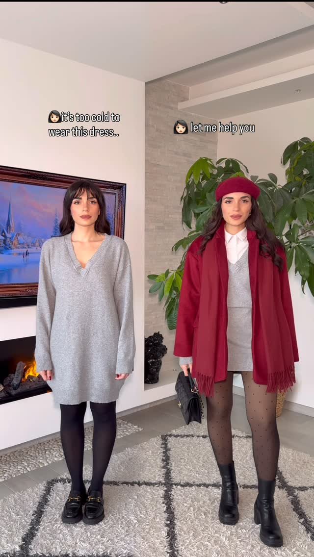 fede_rica_14 게시물 이미지: Same dress, two vibes👗✨
When it’s freezing...