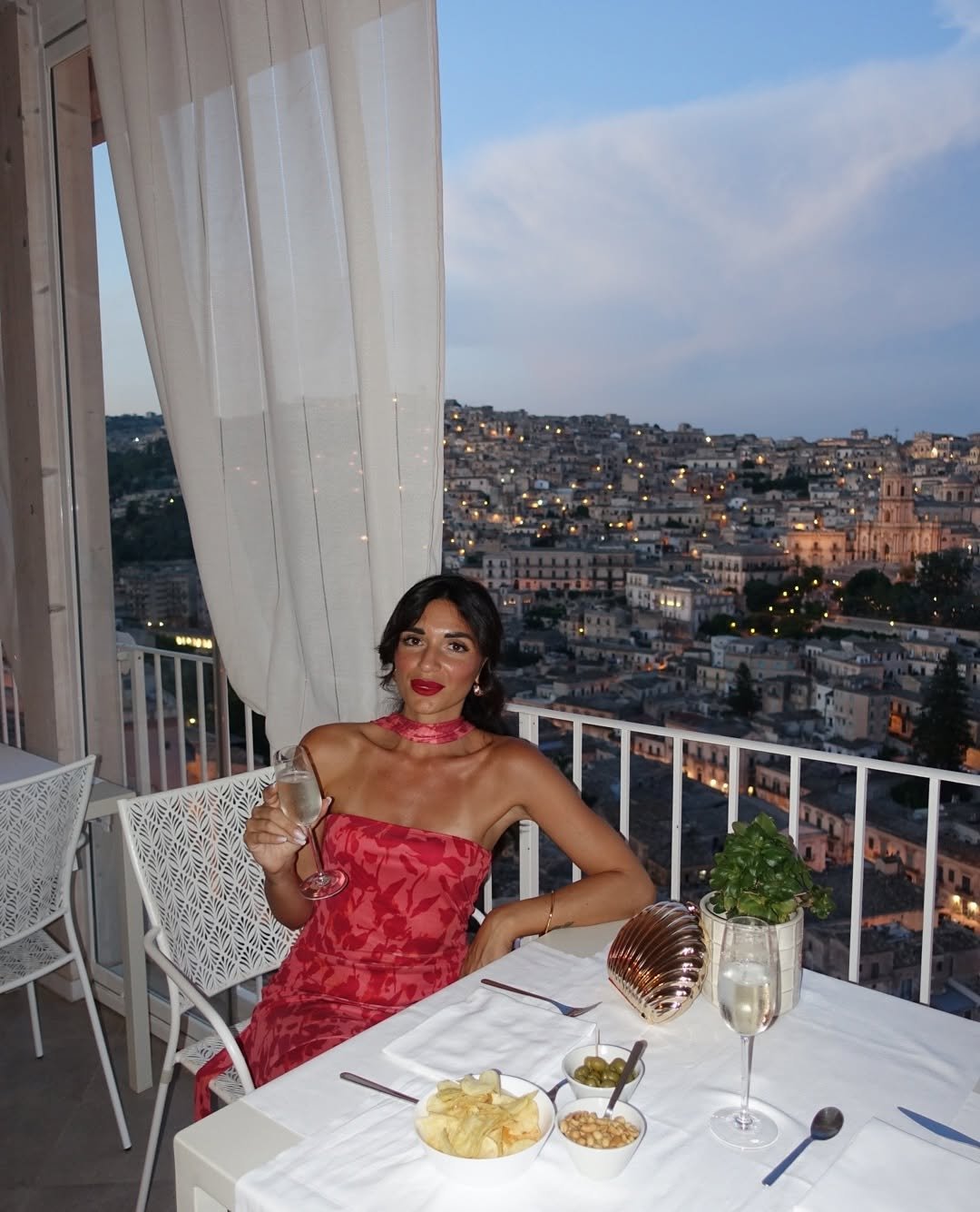 Photo shared by 𝓕𝓮𝓭𝓮𝓻𝓲𝓬𝓪 𝓛𝓾𝓬𝓲𝓯𝓸𝓻𝓪 on August 24, 2025 tagging @itriamodica. May be an image of 1 person, wine glass and text.