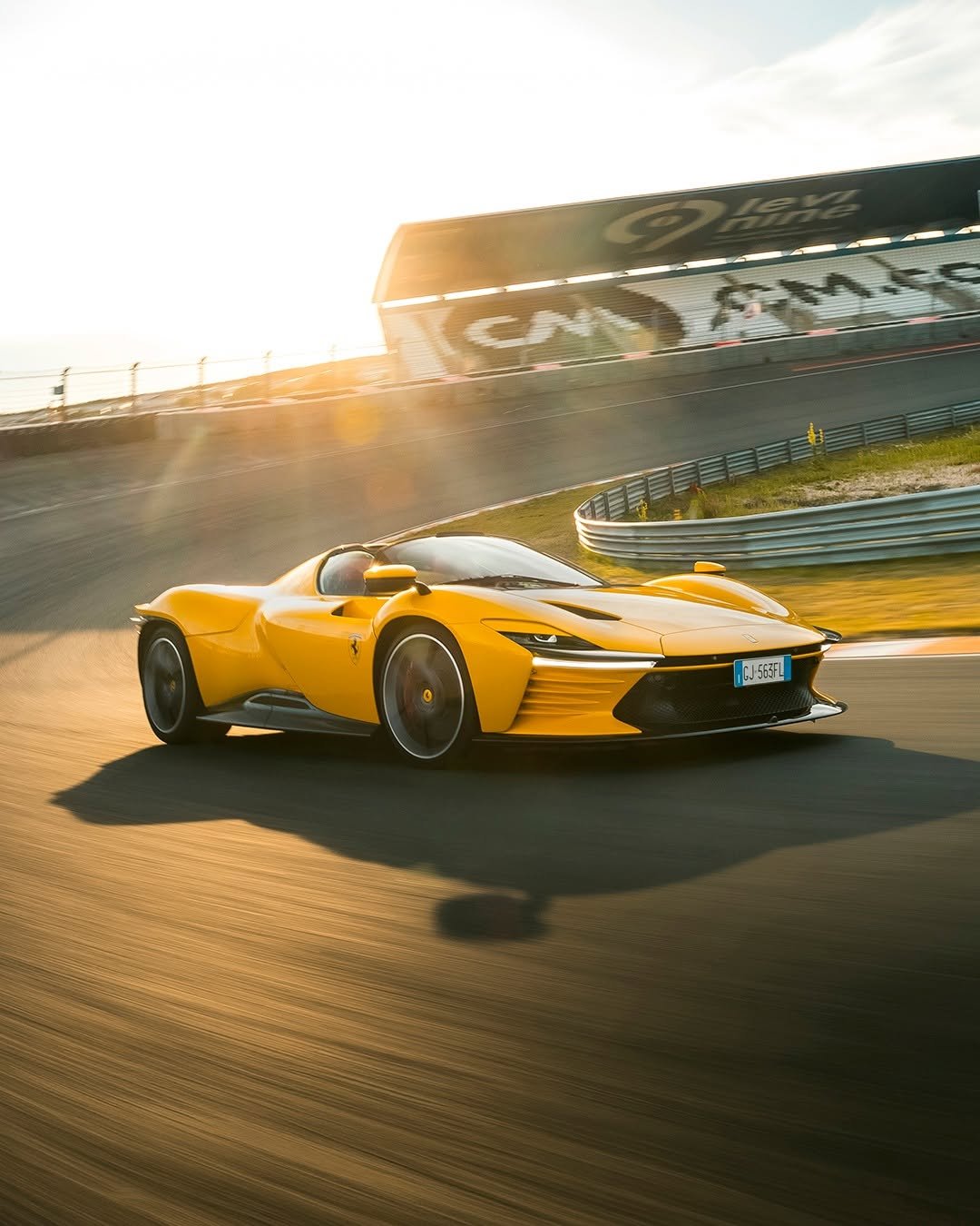 Photo by Ferrari on April 28, 2026. May be an image of wheel, race car, roadster, road and text.