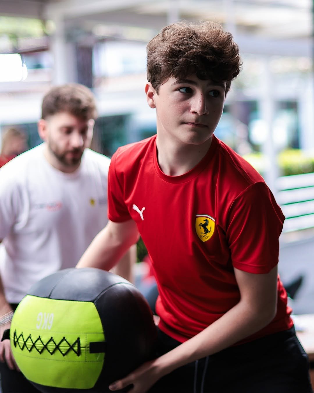 Photo by Scuderia Ferrari Driver Academy on April 20, 2026. May be an image of football, soccer, sports equipment, ball, sportswear and text.