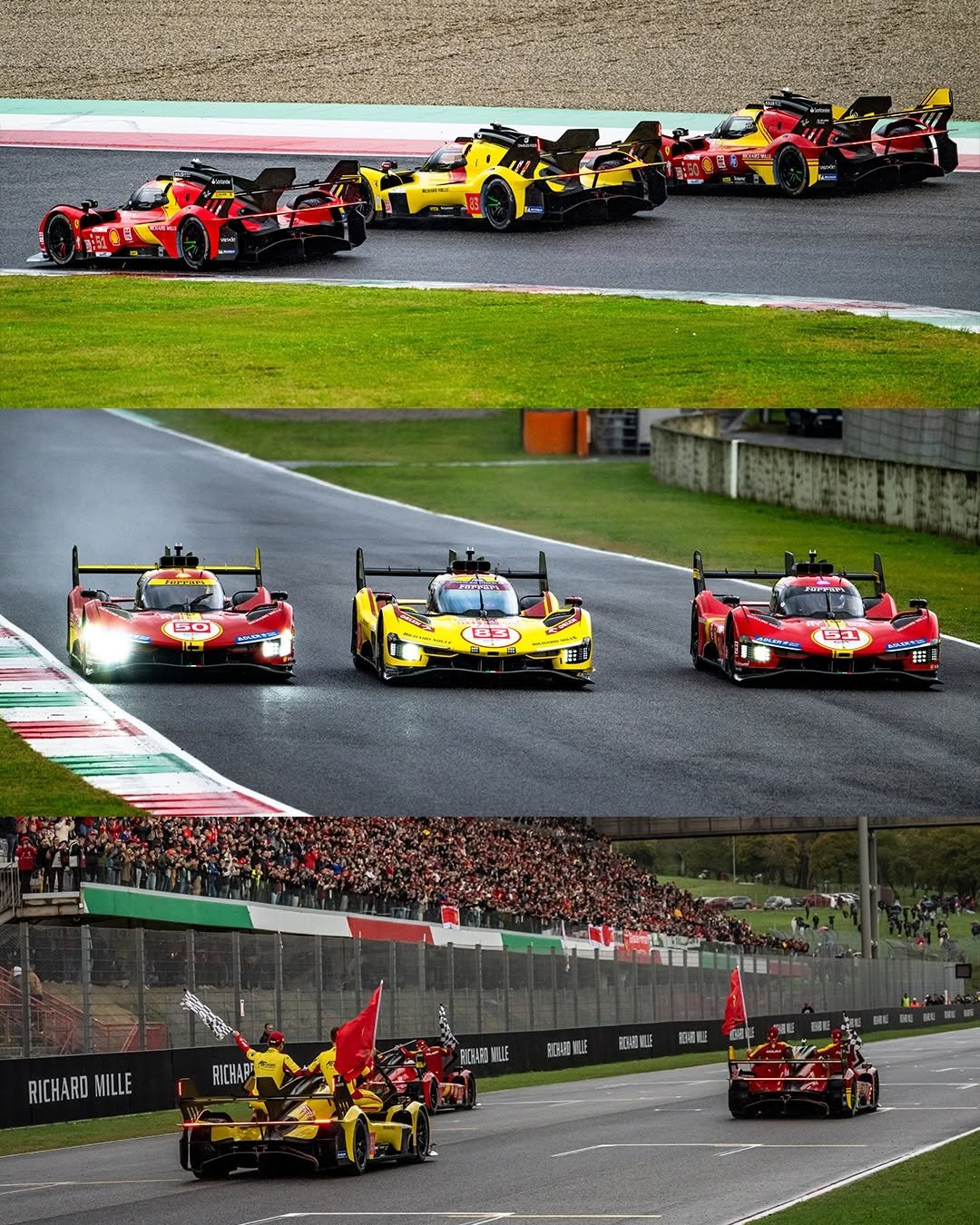Photo shared by Ferrari Hypercar on November 26, 2025 tagging @antogiovinazzi99, @ale_pierguidi, @philhansonracing, @yifei_ye, @afcorse_official, @jamescalado, and @robertkubica_real. May be an image of racing vehicles, race car and text.