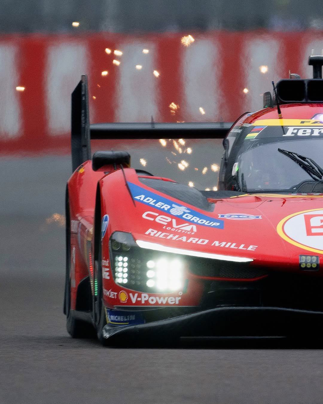 Photo by Ferrari Hypercar on April 24, 2026. May be an image of racing vehicles, race car and text that says 'VFer ADLERZG ADLER cewaHbl GROUP CROUP RICHARO LOGISTIRS MILLE BIN 月の V-Power 進修の'.