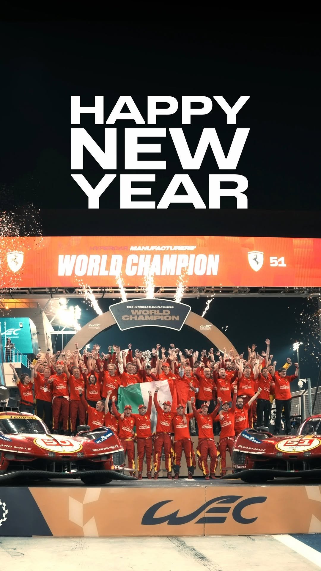 ferrarihypercar 게시물 이미지: Happy new year, Tifosi! Here’s to 2026 🥂...