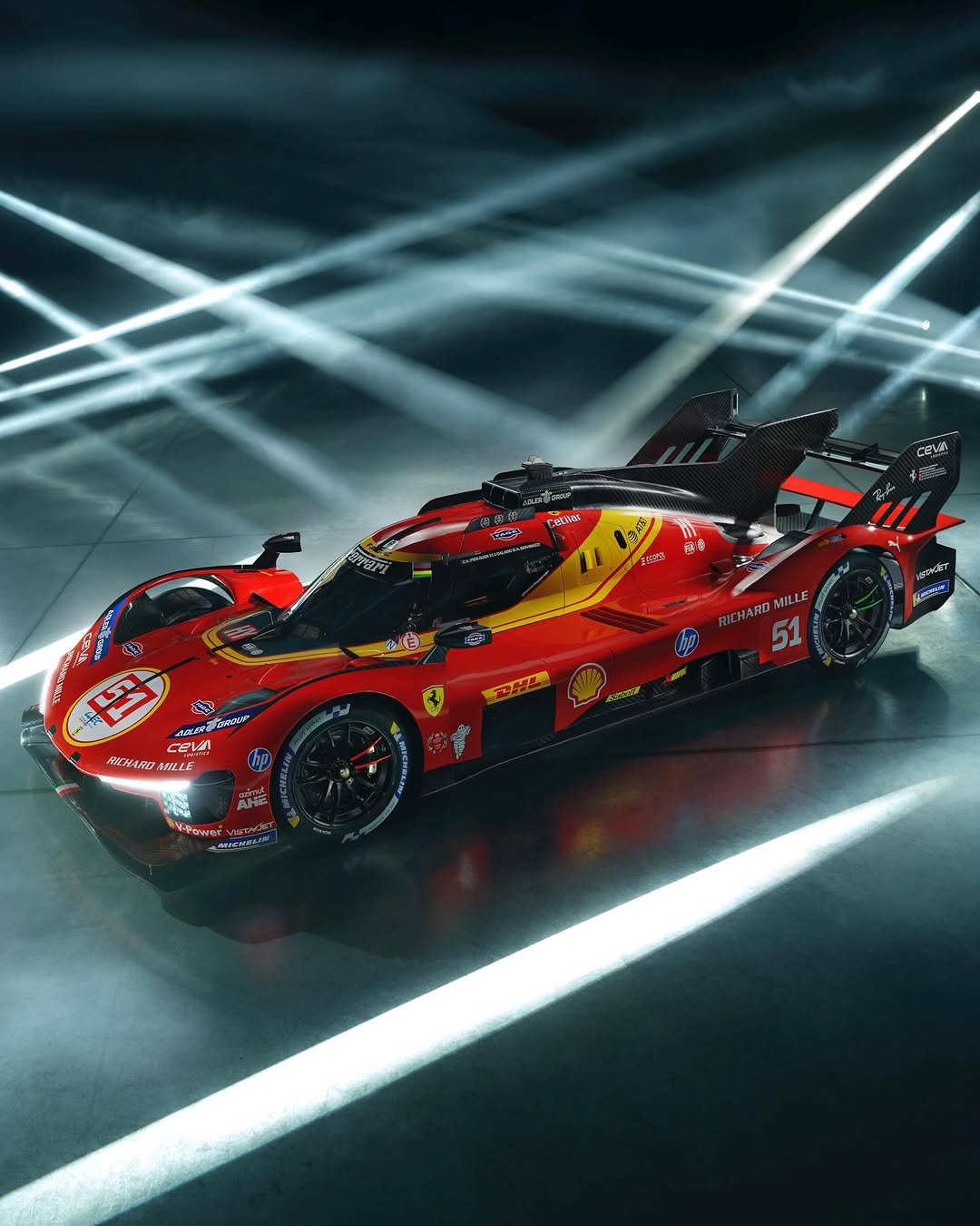 Photo shared by Ferrari Hypercar on February 25, 2026 tagging @24heuresdumans, @fiawec_official, and @afcorse_official. May be an image of racing vehicles, lego, race car and text.
