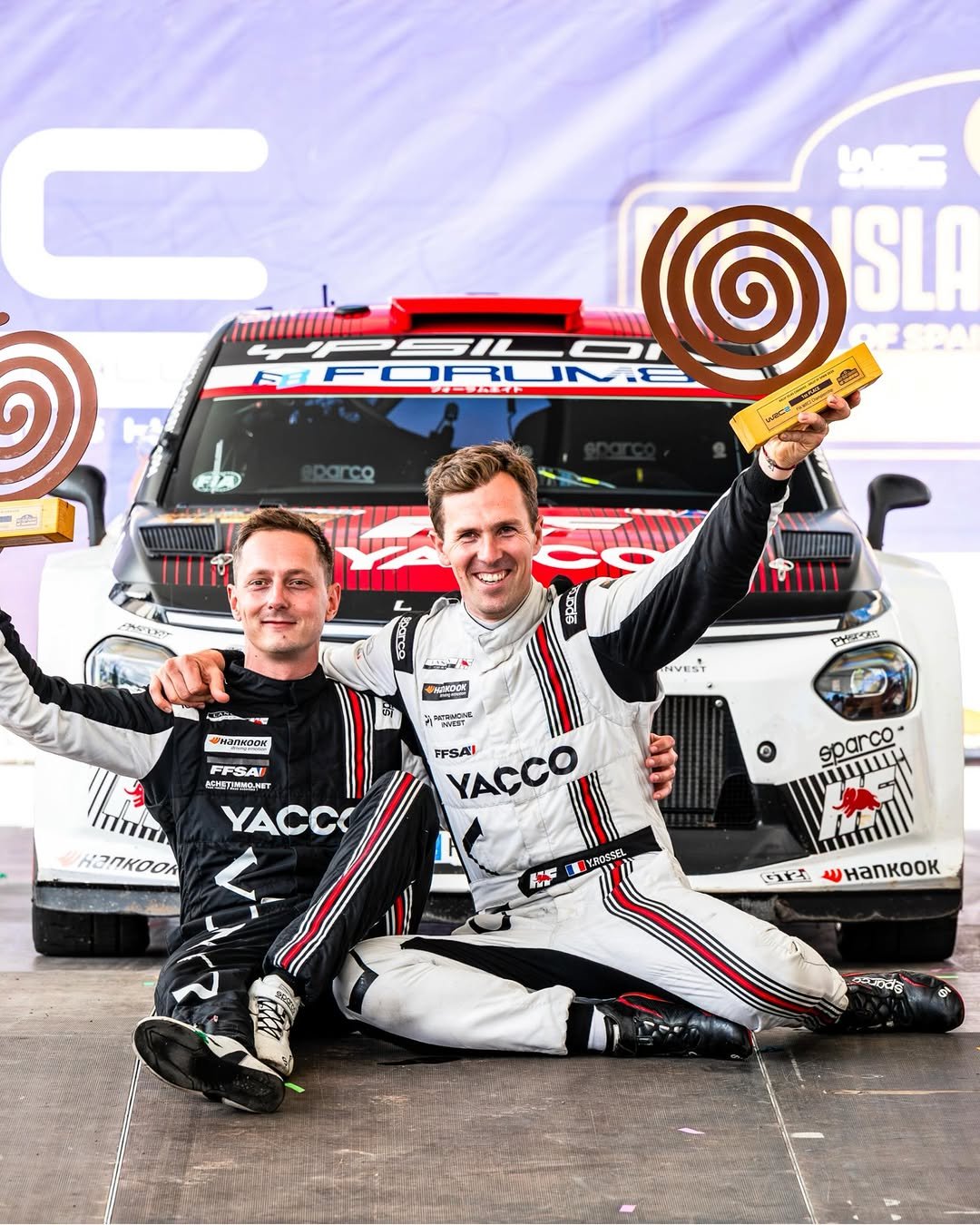 Photo shared by FIA - Official account on April 26, 2026 tagging @yohanrossel, @rallyislascanarias_official, and @lancia_corse_official. May be an image of racing vehicles, race car and text.