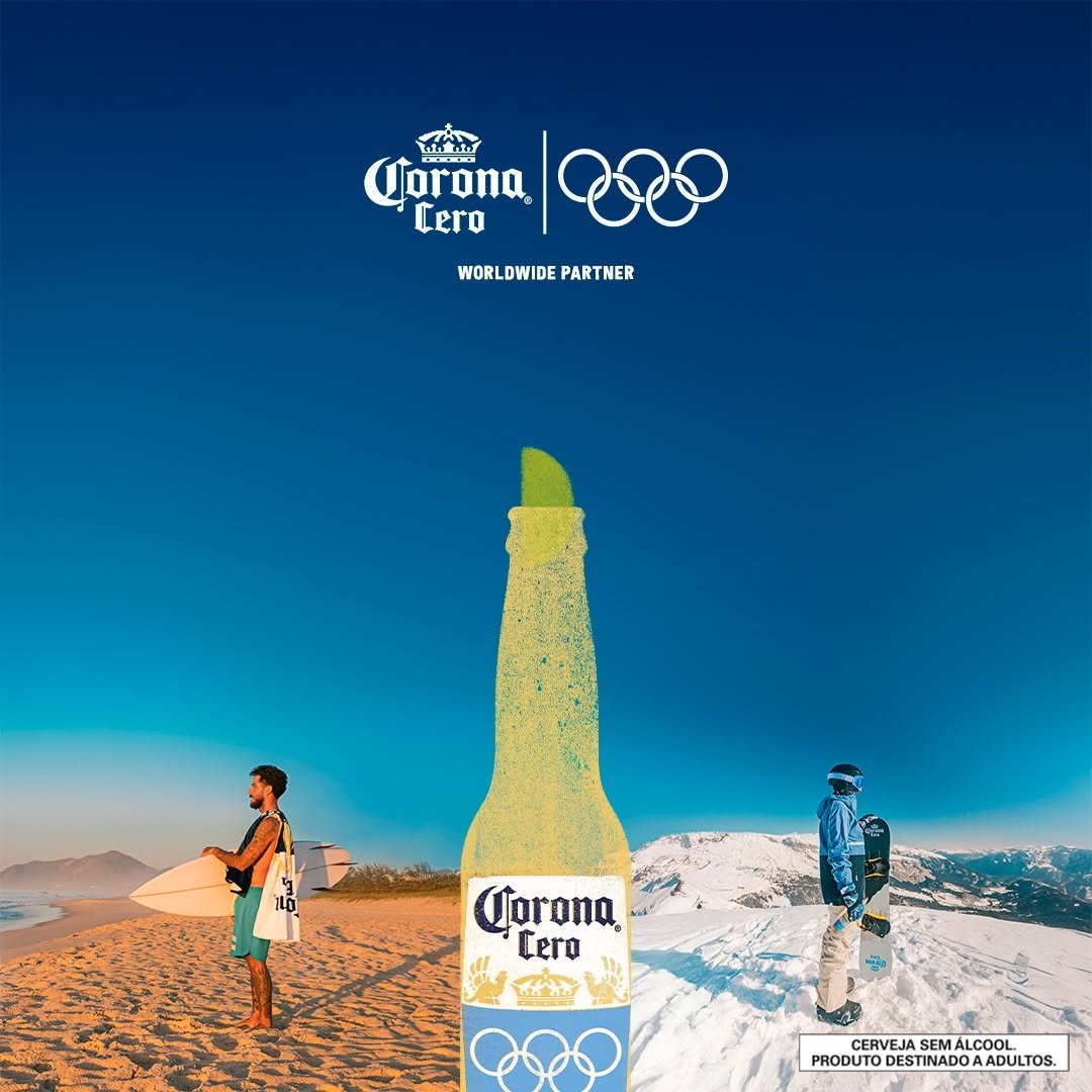 Photo by Filipe Toledo on February 10, 2026. May be an image of ‎ski and ‎text that says '‎Corona 00 كتبيتبا Cero 100 WORLDWIDE WORLDWIDEPARTNER PARTNER Corona ero オボオ CERVEJA SEM ALCOOL PRODUTO DESTINADOA PRODUTODESTINADOAADULTOS. AADULTOS.‎'‎‎.