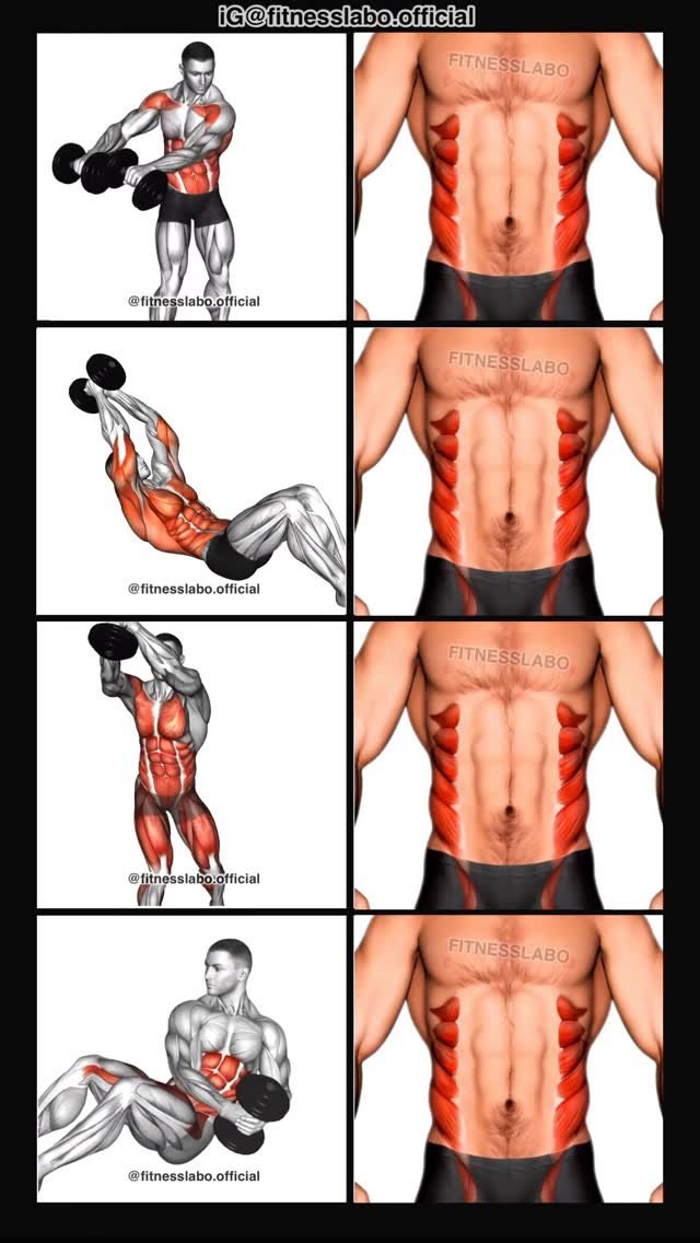 fitnesslabo.official 게시물 이미지: ✅ Love Handles Workout using Dumbbells 

①...