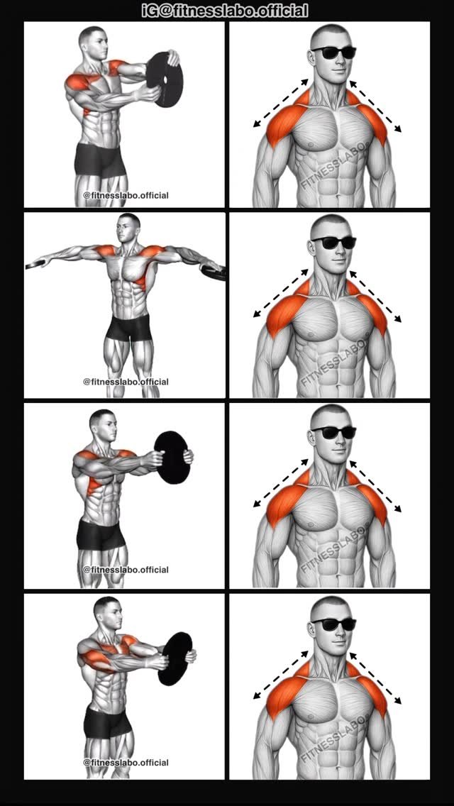 fitnesslabo.official 게시물 이미지: ✅ Shoulder Workout using Weight Plate 

①...