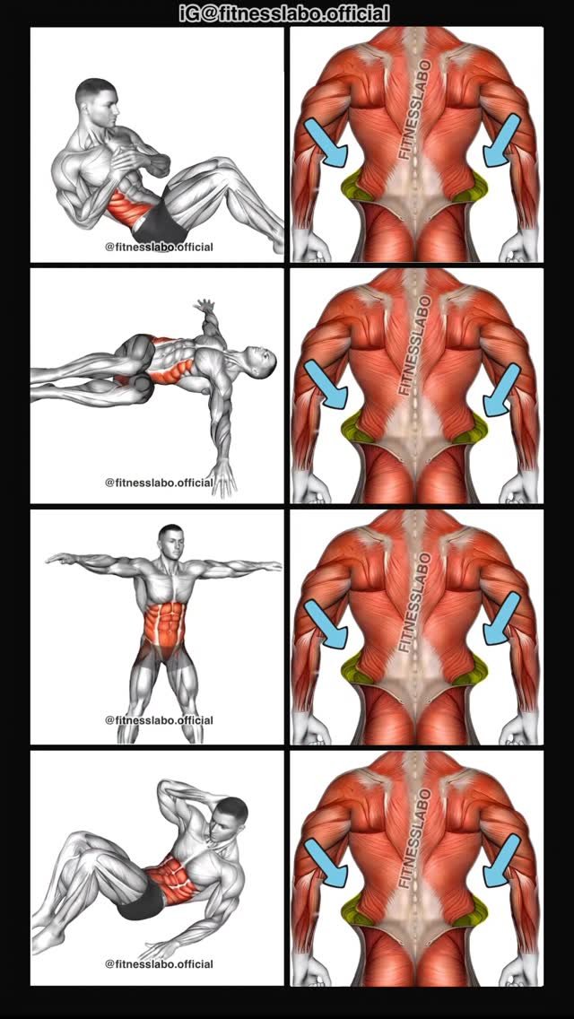 fitnesslabo.official 게시물 이미지: ✅ How to Build a Slim Waist 

① Russian Twist...