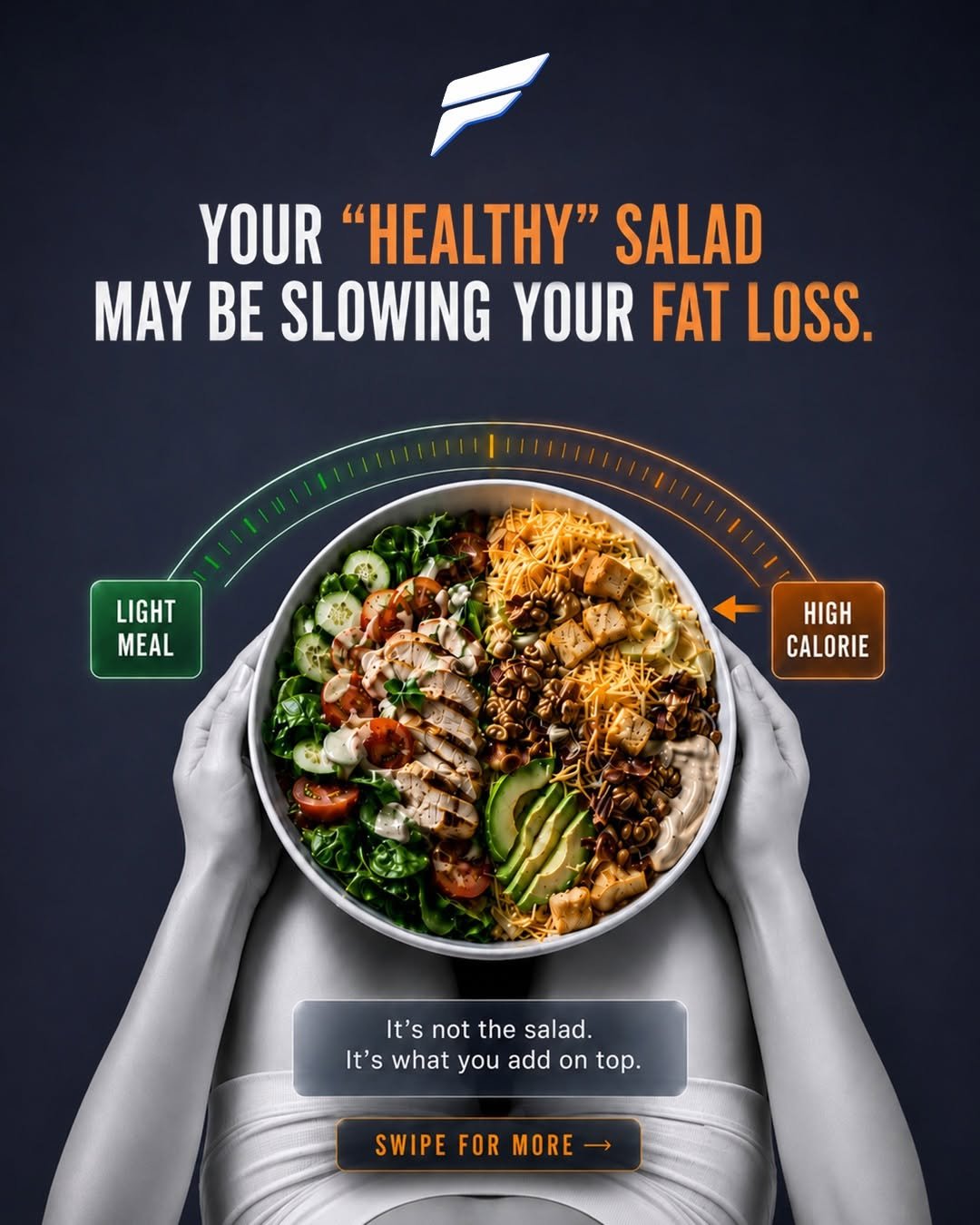 fitonomyapp 게시물 이미지: Your salad can look healthy but still slow...
