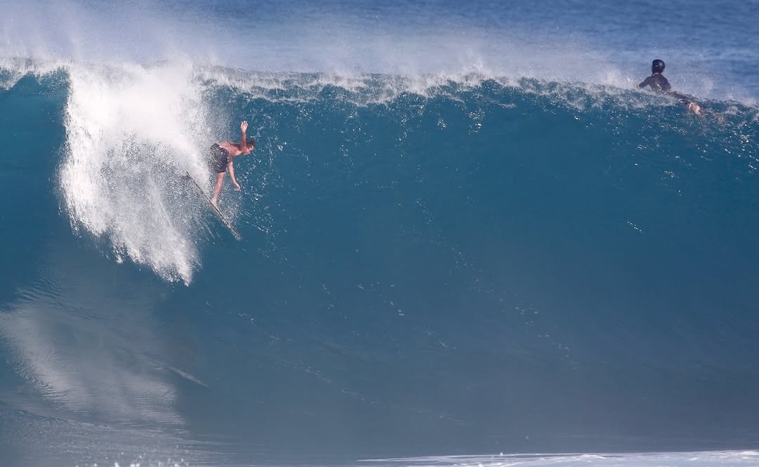 Photo by Pete Hodgson on November 28, 2025. May be an image of surfboard, water, ocean and text.