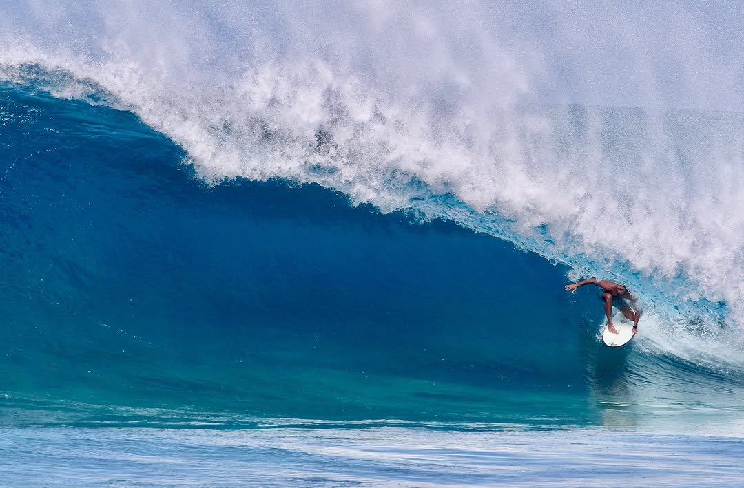 Photo by Pete Hodgson on April 24, 2026. May be an image of surfboard, water, ocean and text.