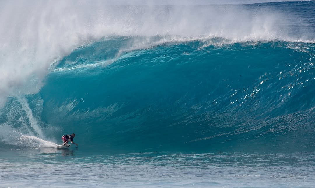Photo by Pete Hodgson on March 04, 2026. May be an image of surfboard, water, ocean and text.