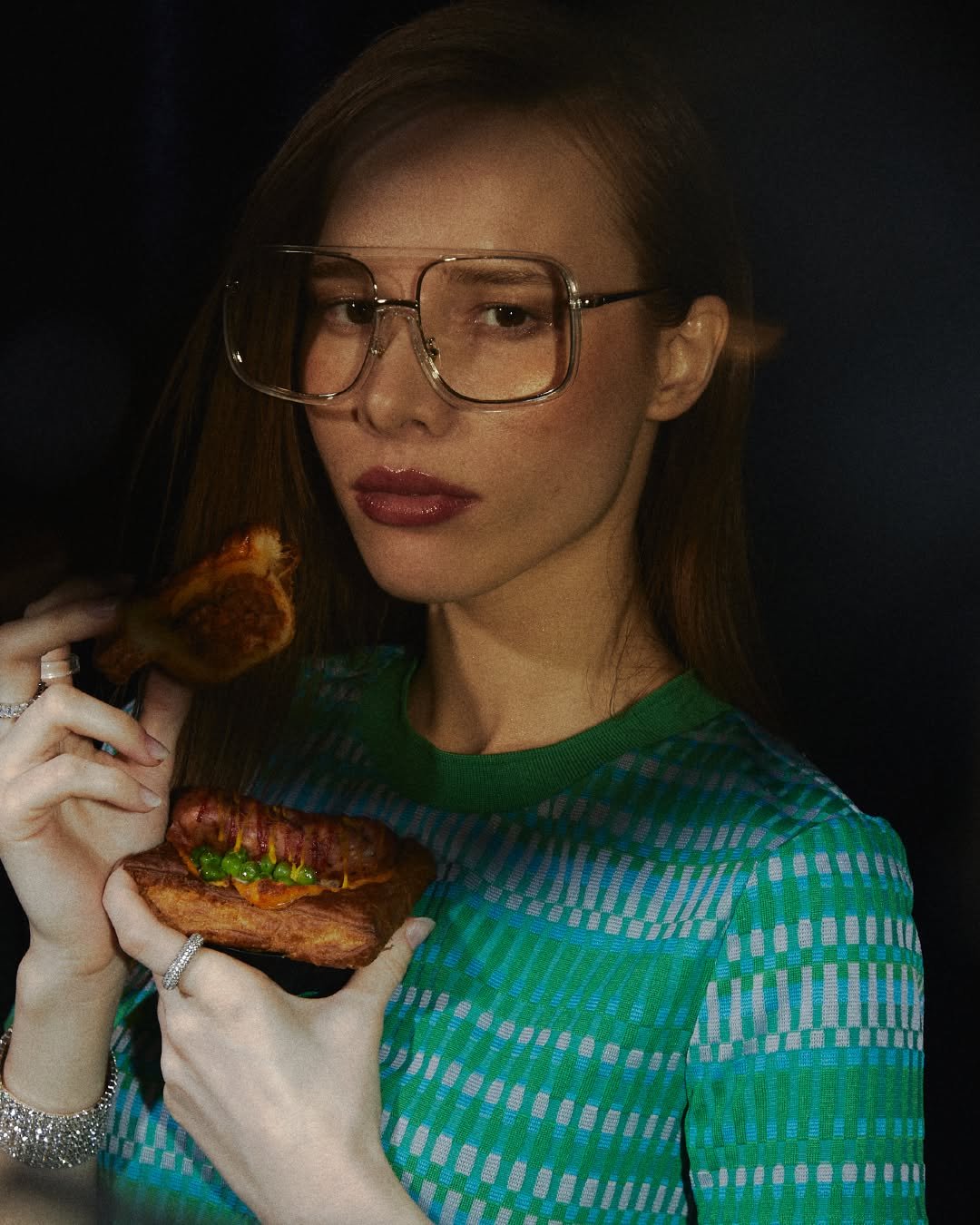 Photo by FOCAL POINT 포컬포인트 in Focalpoint with @focal.point.official. May be an image of one or more people, makeup, eyeglasses, toast and text.