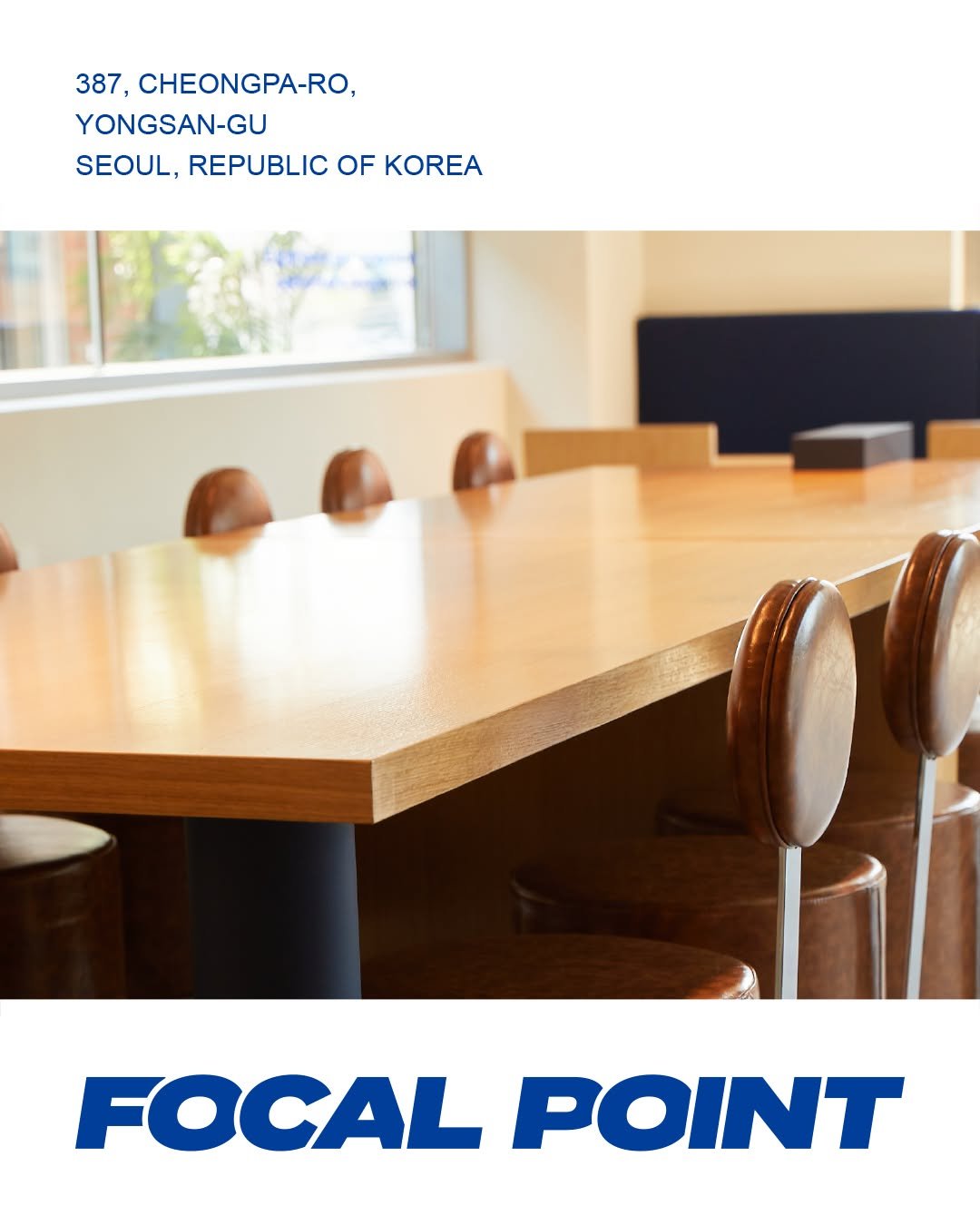 Photo by FOCAL POINT 포컬포인트 in Focalpoint with @focal.point.official. May be an image of table, dining table and text that says '387, -, YONGSAN-GU SEOUL, REPUBLIC OF KOREA FOCAL POINT'.