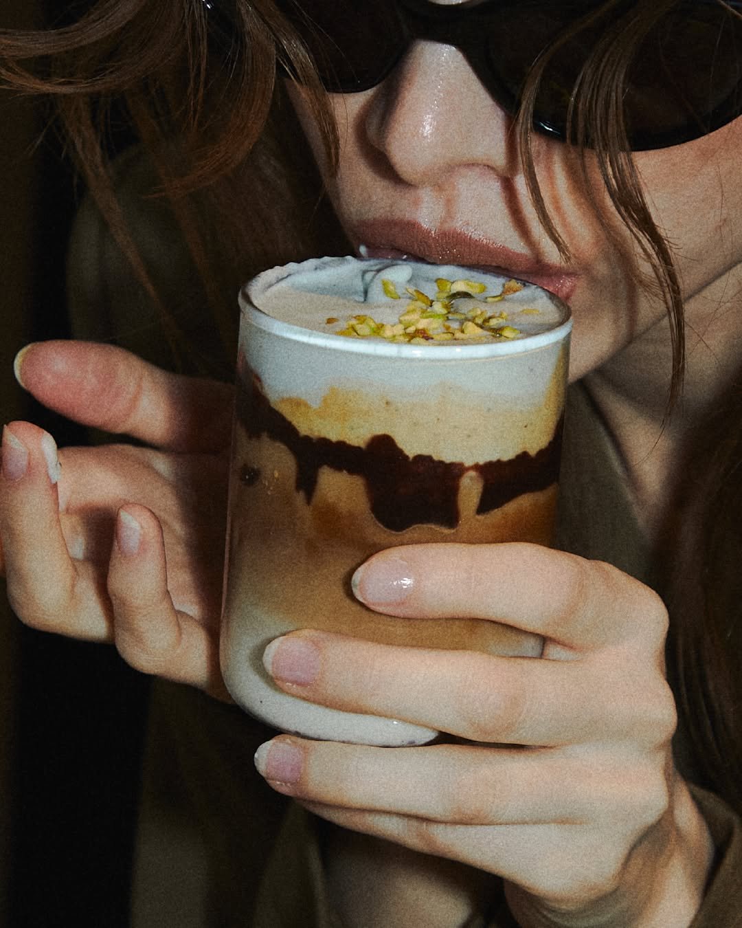 Photo by FOCAL POINT 포컬포인트 in Focalpoint with @focal.point.official. May be an image of eyewear, coffee, cappuccino, smoothie and text.