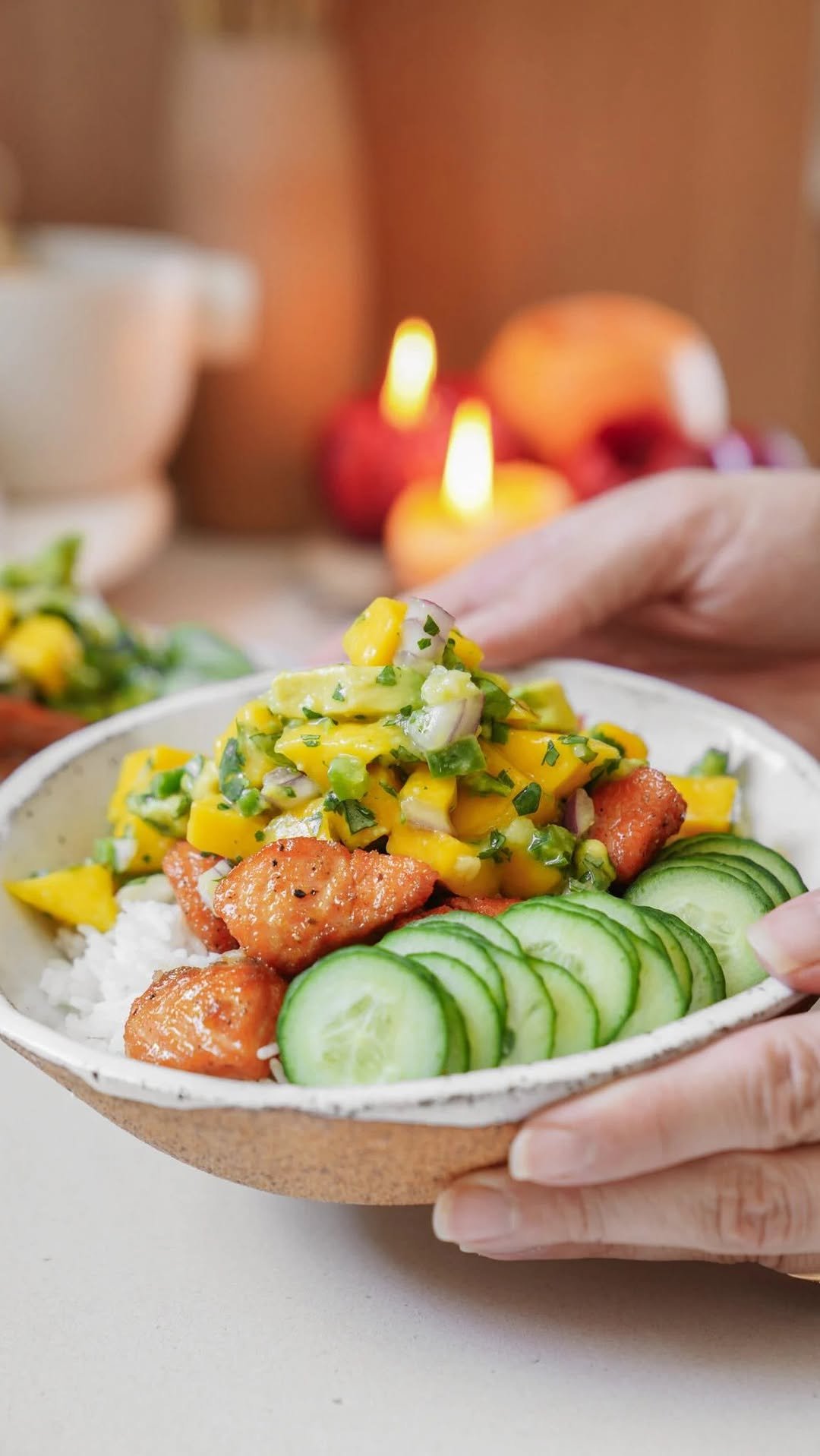 foodbymaria 게시물 이미지: These Honey Glazed Salmon bowls? Straight-up...