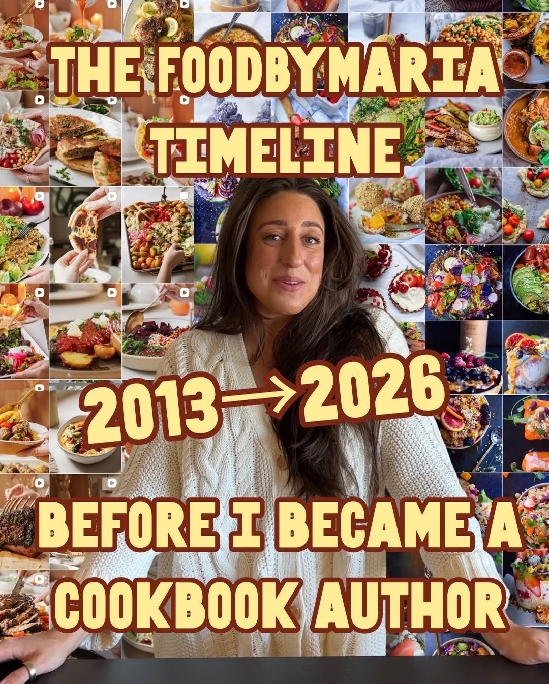 Photo shared by Maria Koutsogiannis 🇬🇷 Greek Food Blogger on April 27, 2026 tagging @maria.koutsogiannis. May be an image of book, magazine and text that says 'THE FOODBYMARIA TIMELINE 2013 20132026 2026 EFORE I BECAME A COKBK AUTHOR'.