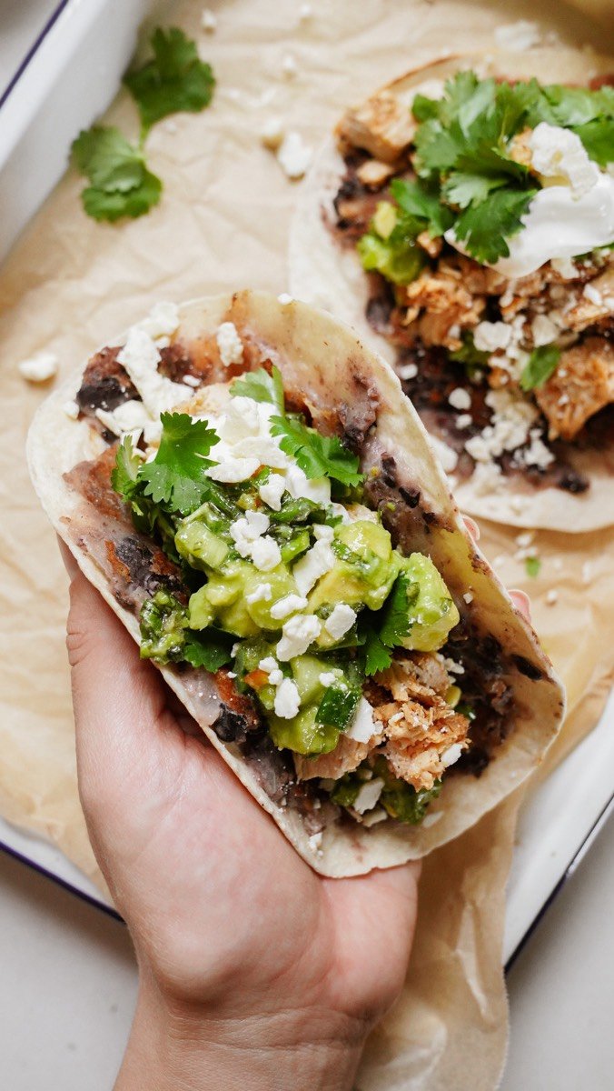 foodbymaria 게시물 이미지: 🌮 Let’s make my Cheesy Black Bean + Chicken...