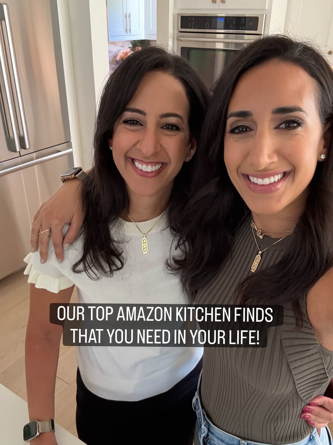 Photo by Alia & Radwa Elkaffas on November 29, 2025. May be a selfie of one or more people, people smiling and text that says 'OUR TOP AMAZON KITCHEN FINDS THAT YOU NEED IN YOUR LIFE!'.