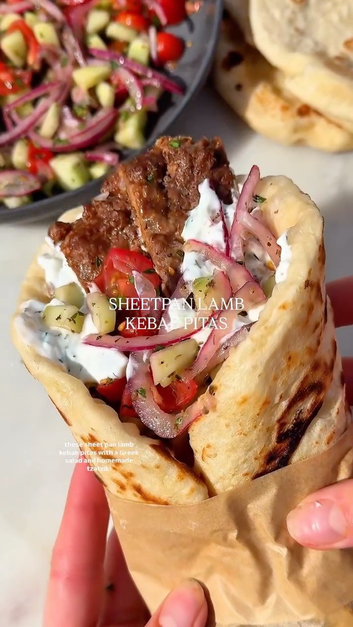 foodiefromvt 게시물 이미지: Sheetpan Lamb Kebab Pitas✨I am loving this...