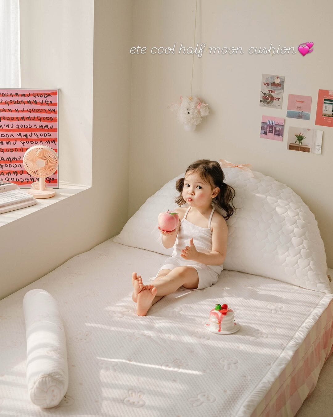Photo by 포몽드 · 낮잠이불 쿨매트 아기침구♥ on April 22, 2026. May be an image of baby, sleepwear, futon, baby bed, beanbag chair, bedroom and text that says 'ete cool half moon cushion DDAMMUC DDAMMUGUDDA GODDAMMNGO AMMUGODDAMY ODDAMMUGODD MUQIDDAMMU MUGODDAMMI mMu DDAMMUGODD MUGODDAMM TODDAT AMMU ODDA MMU MM GODDAMN poHи Go'.