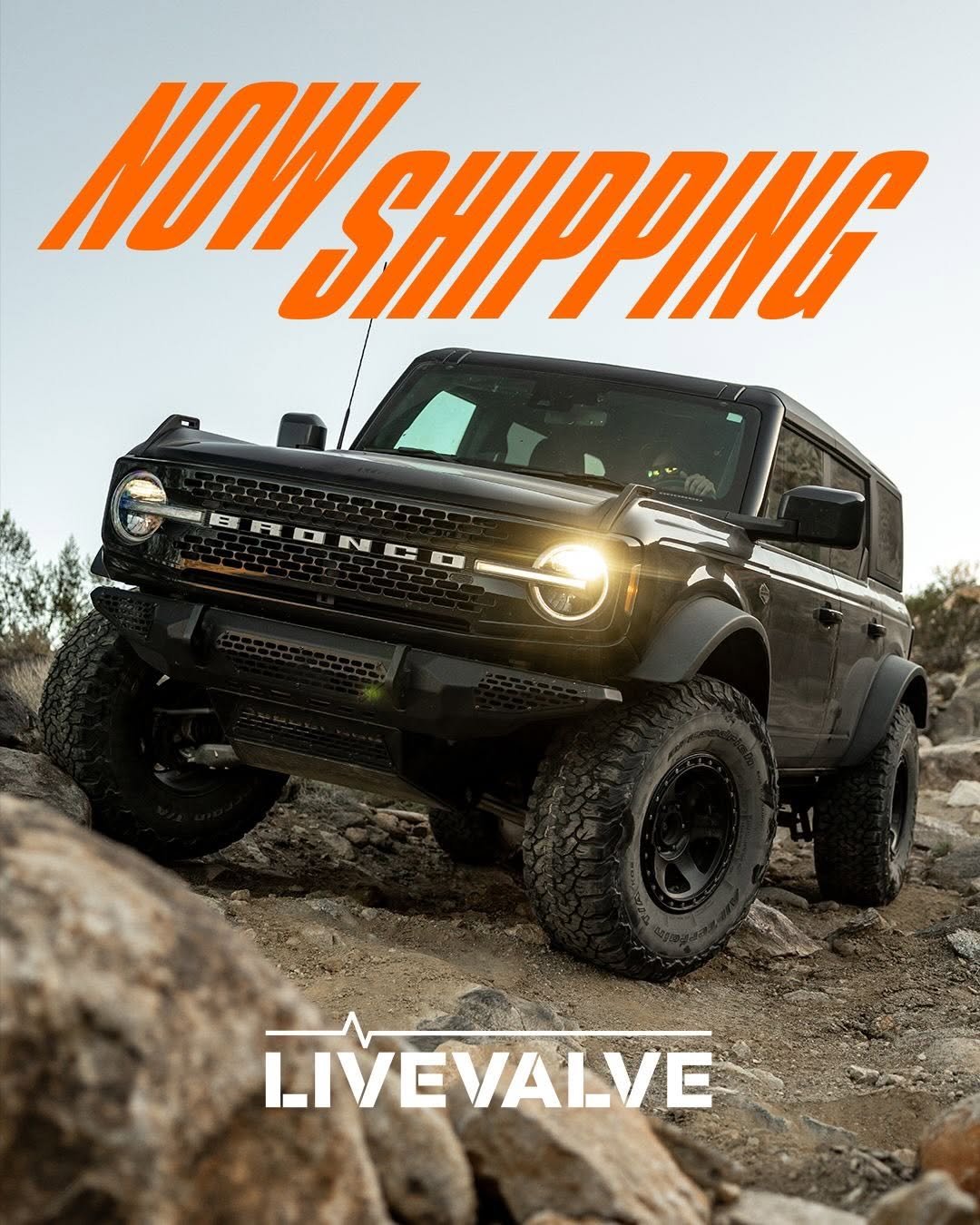 Photo shared by FOX Powered Vehicles on February 19, 2026 tagging @fox. May be an image of jeep, wheel and text that says 'NOI SHIPPINR E - N 二 O LIVEVALVE'.