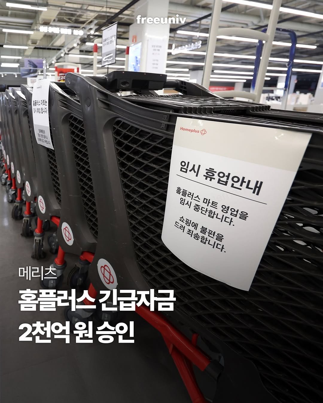 freeuniv 게시물 이미지: 메리츠금융그룹이 홈플러스의 기업 회생을 위해 2000억원 규모의...