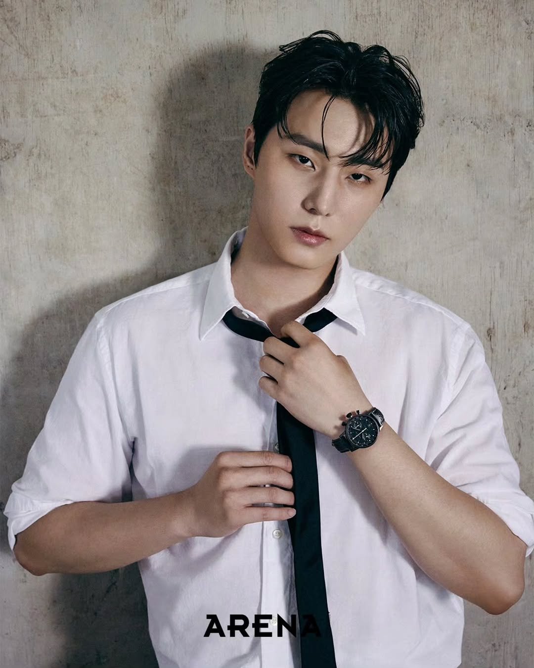 Photo shared by Day6 YoungK on September 10, 2025 tagging @hamiltonwatch, and @arenakorea. May be an image of bolo tie.