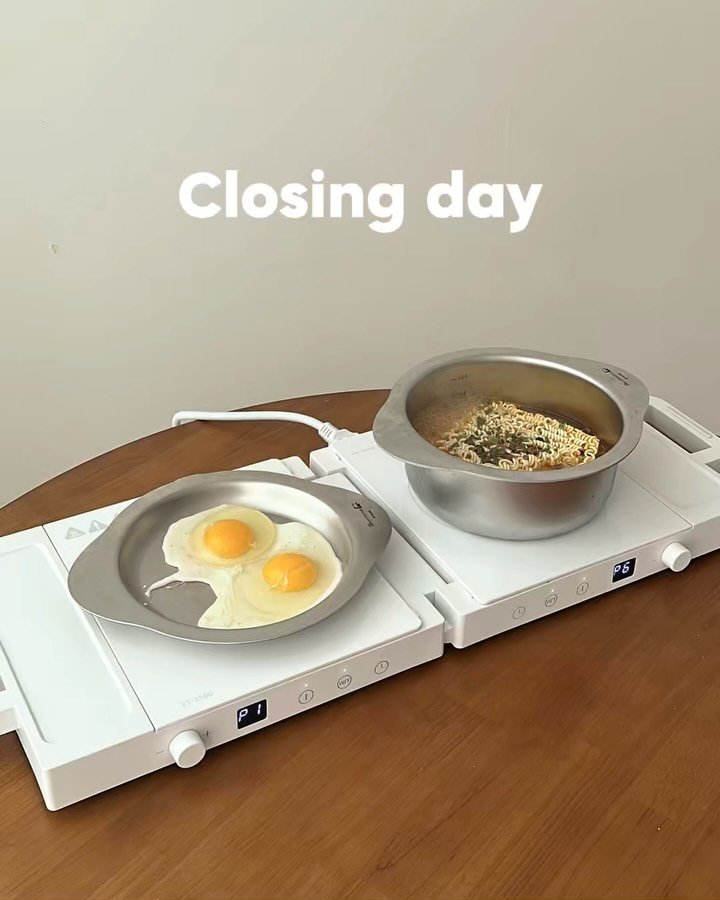 fromjolie_home 게시물 이미지: #내일마감 펼치기만 하면 어디든 주방이 되는 이동식 2구 인덕션 🥘
⠀
좁은...