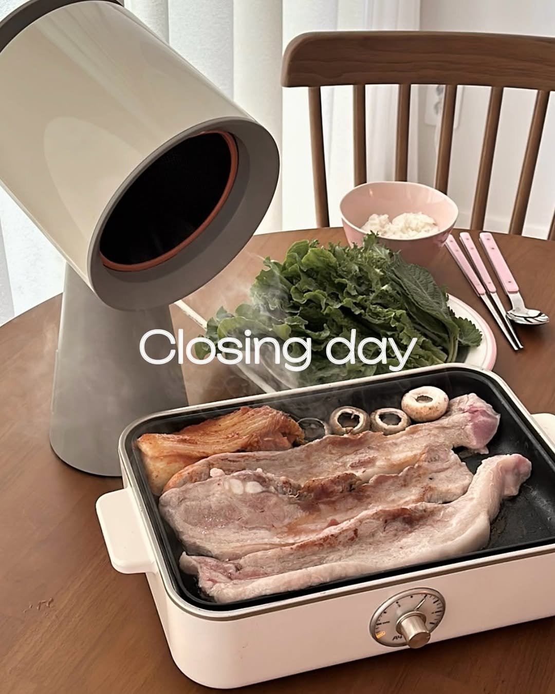 Photo by 프롬졸리 | 신혼 라이프 | 살림 & 청소 on June 14, 2025. May be an image of kitchen appliance, meatloaf, steamer and text that says 'Closing day 009'.