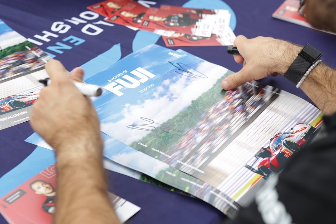 Photo by 富士スピードウェイ／FUJISPEEDWAY on October 18, 2025. May be an image of magazine, book, banner and poster.