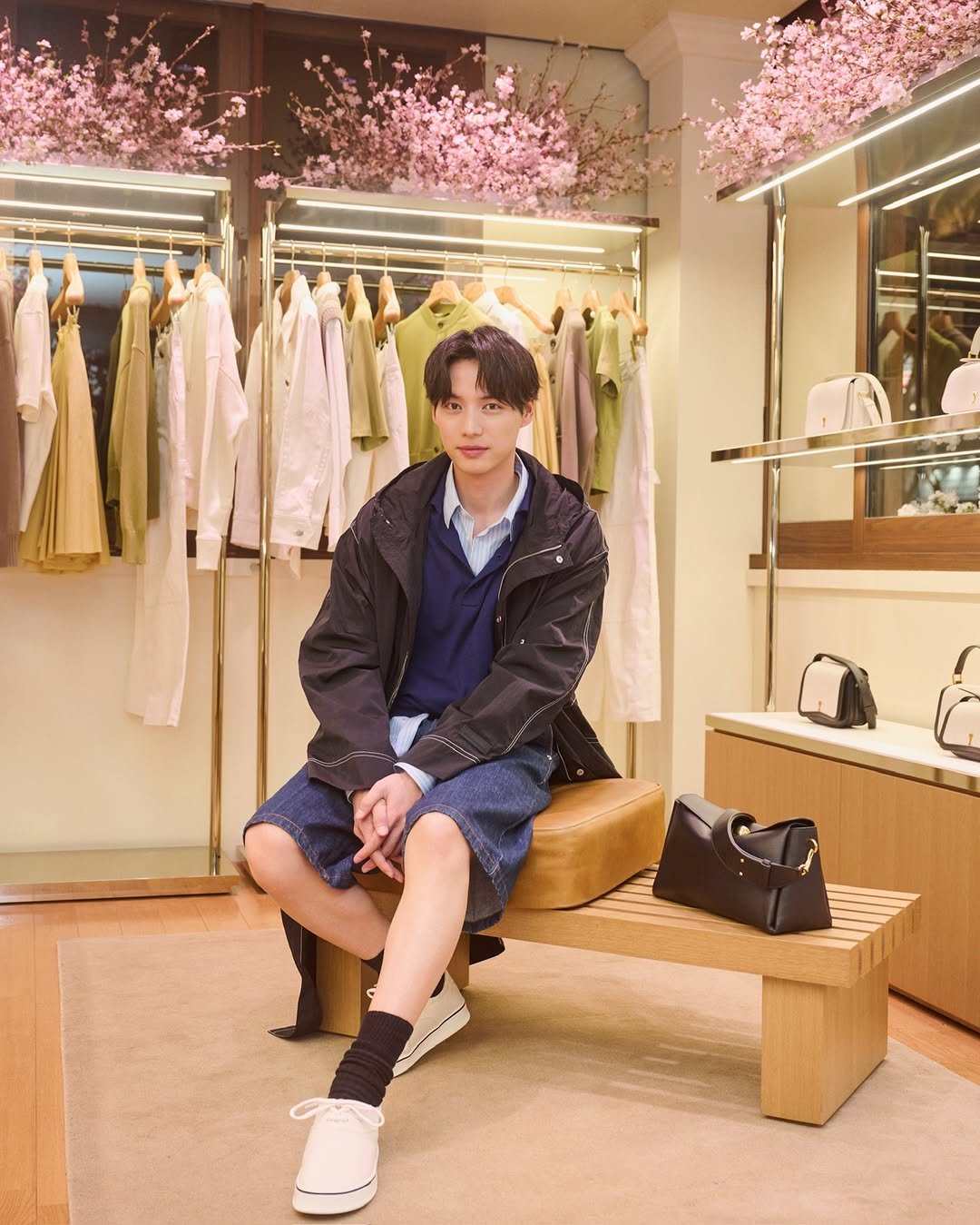 Photo shared by Sota Fukushi on March 10, 2026 tagging @amiparis. May be an image of duffle coat, bolo tie and text.