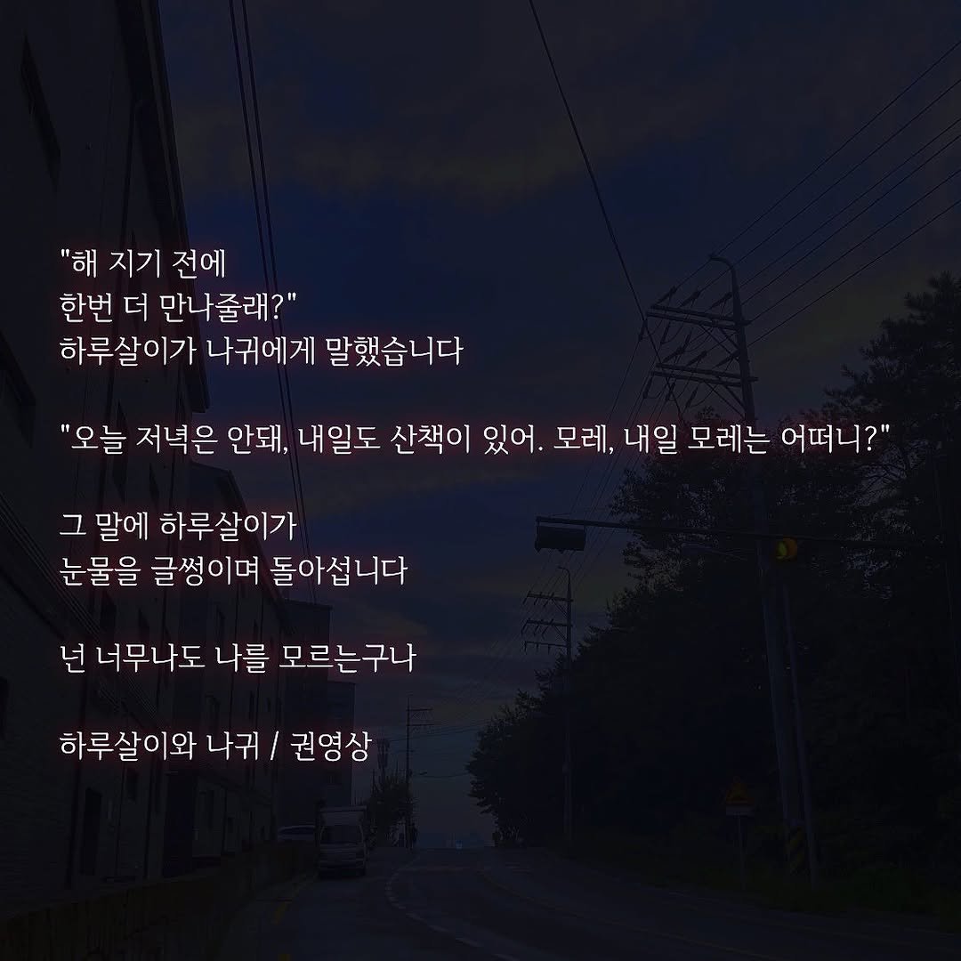 g_2m0ti0n 게시물 이미지: 하루살이와 나귀
.
.
.
#저장시댓 #선팔 #좋아요 #소통 #글귀 #감성글귀...
