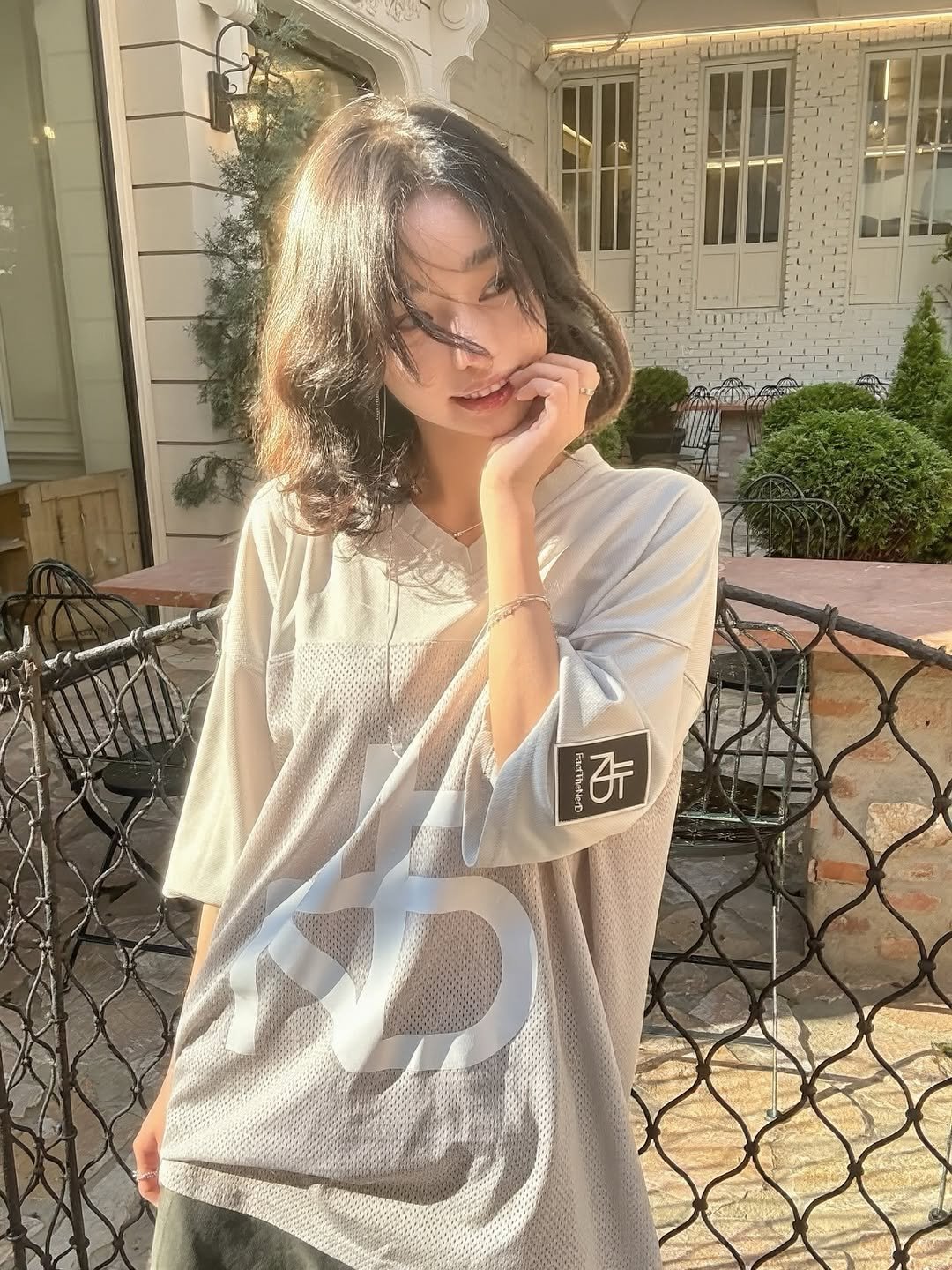 Photo by Jihye Seo on September 06, 2025. May be an image of 1 person, hair, sleepwear, top and text.