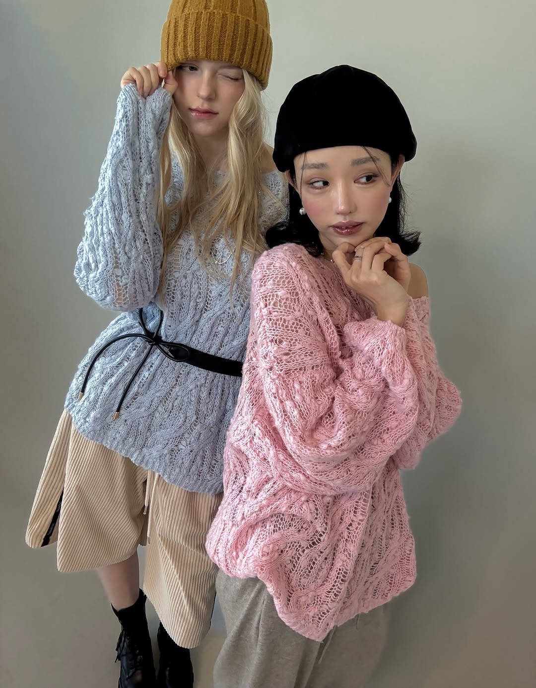 Photo by Jihye Seo on October 15, 2025. May be an image of one or more people, hair, outerwear, beret, knit and text.