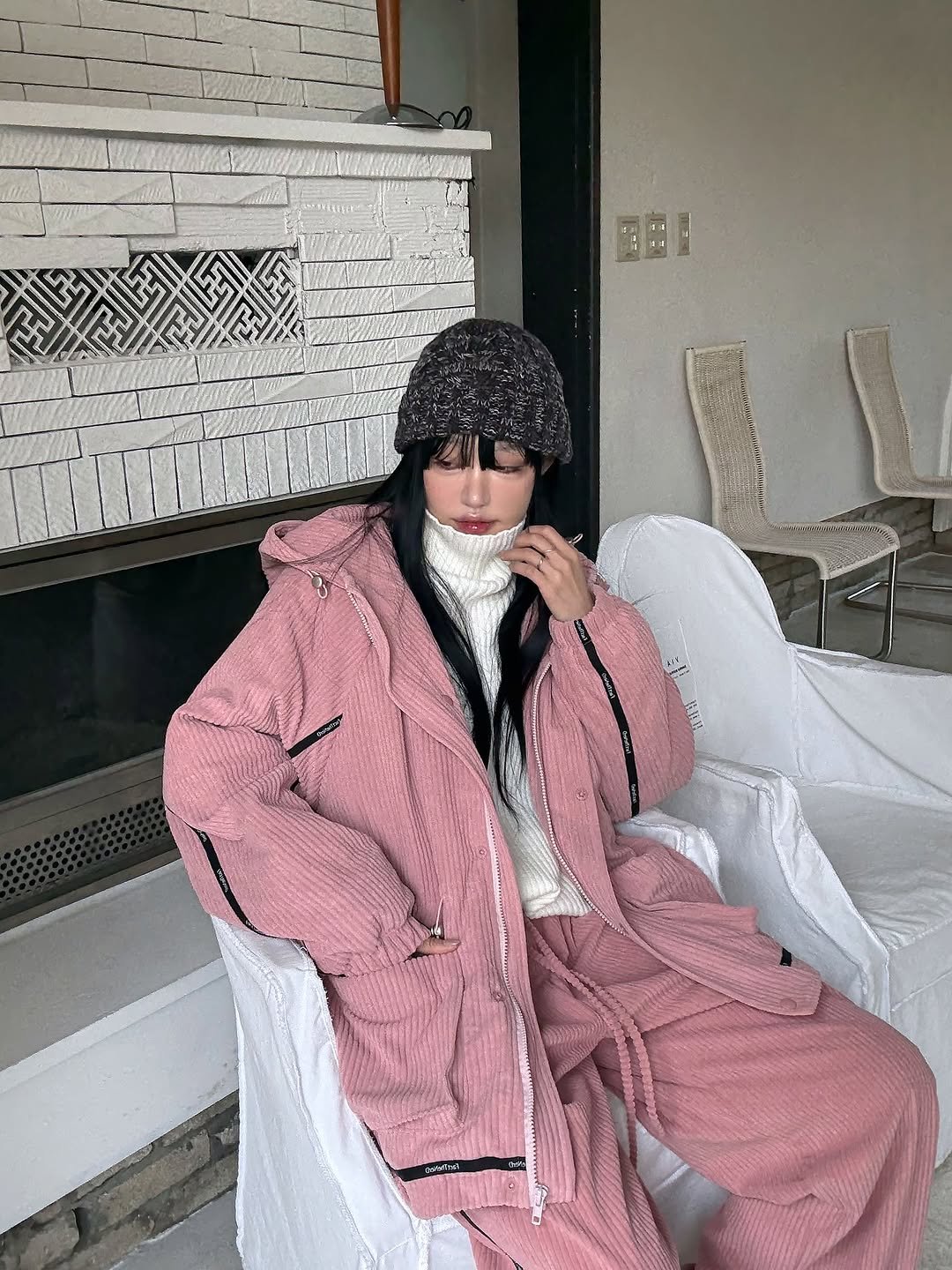 Photo by Jihye Seo on November 05, 2025. May be an image of headscarf, overcoat, cloak, turban, robe, bath robe, jacket, parka and text.