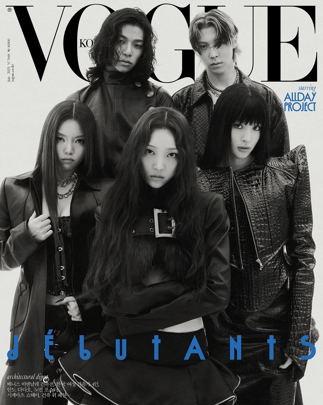 Photo shared by Gabe Sin(가베) on June 24, 2025 tagging @parkjongha, @lisajarvis_stylist, @voguekorea, @mgkwonn, @leeyoung220, and @allday_project. May be an image of 5 people, bangs, magazine, poster and text.