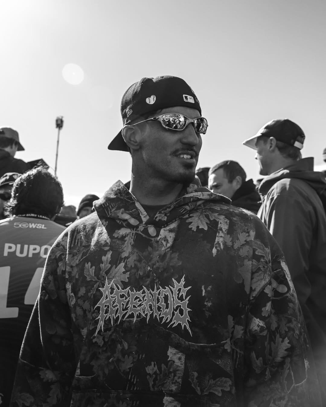 Photo by Gabriel Medina on April 17, 2026. May be a black-and-white image of one or more people, crowd and text.