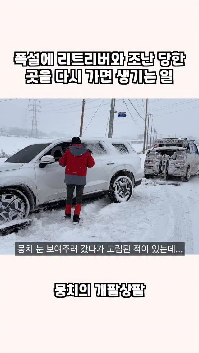 gaemungchi 게시물 이미지: -
폭설에 리트리버와 조난 당한 곳을 다시 가면 생기는 일

뭉치랑 조난 당한 곳을...