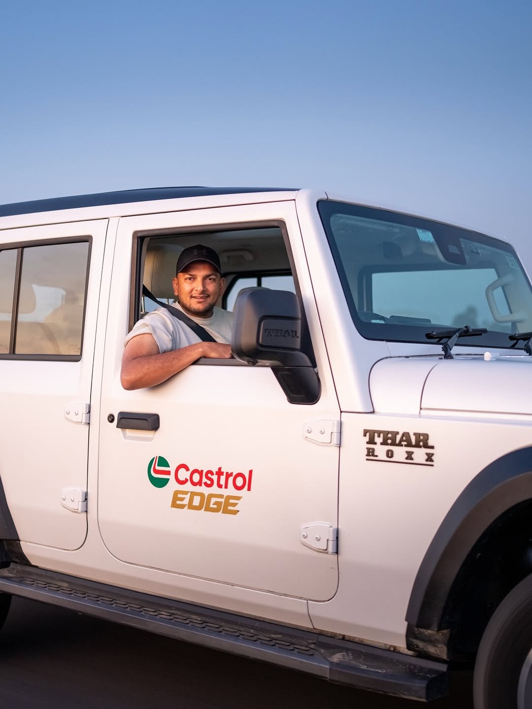 Photo by Gagan Choudhary on February 11, 2026. May be an image of jeep, buggy, road and text that says 'THAR 月０エ区 x Castrol EDGE'.