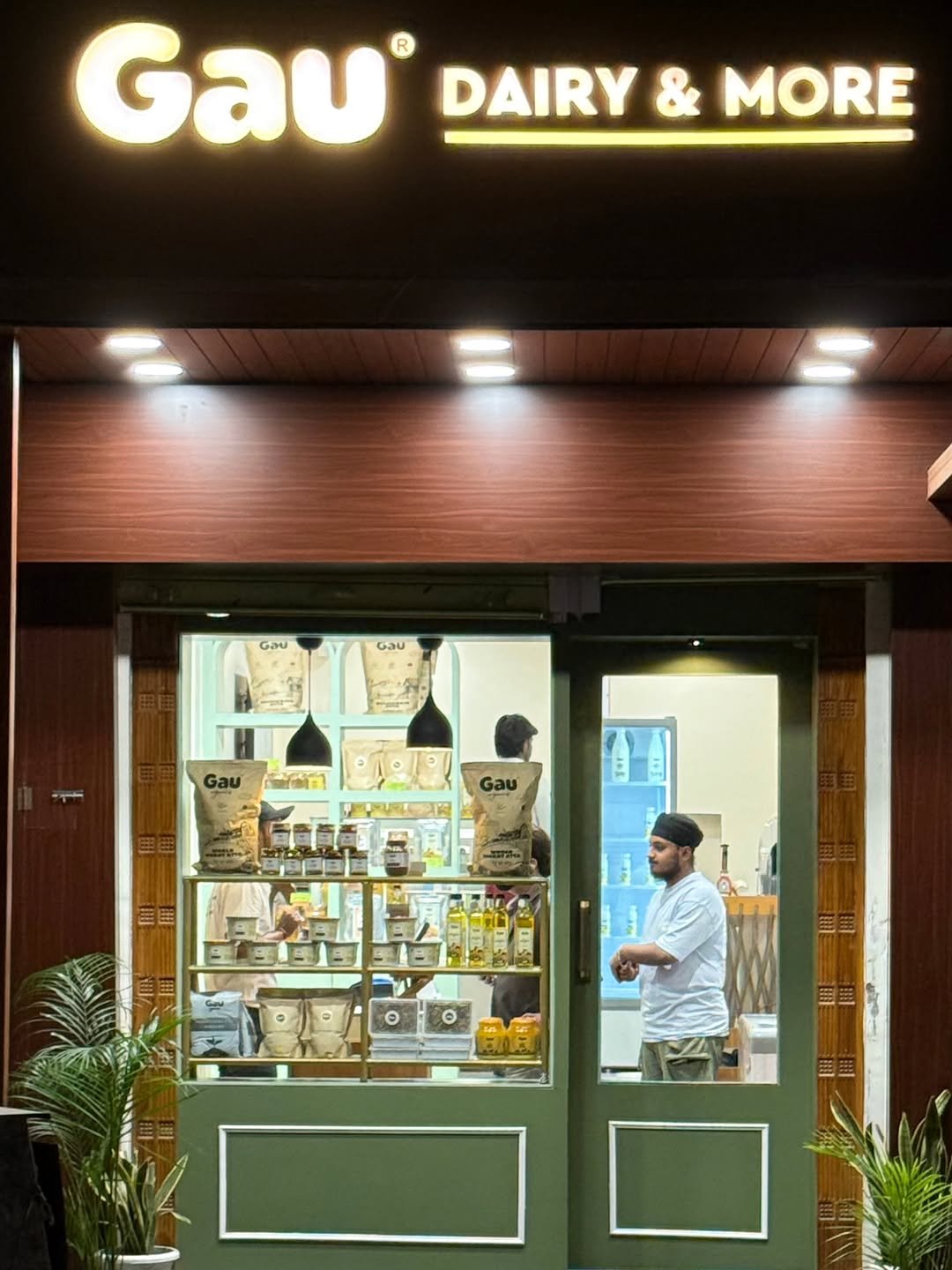 Photo by Gau Organics™ on November 15, 2025. May be an image of signboard, display case and text that says 'Gau DAIRY & MORE Gau Gau Gau'.