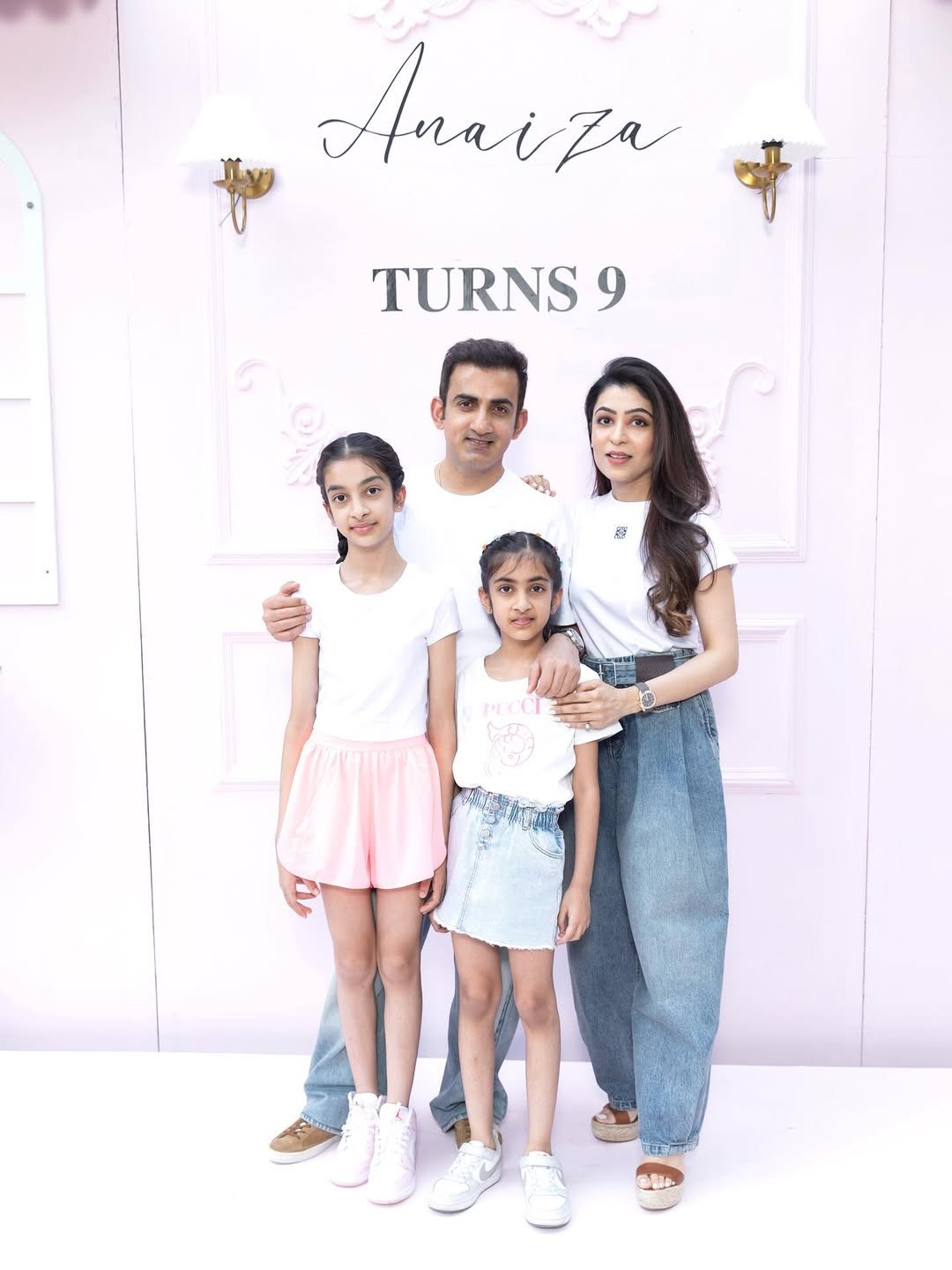 Photo by Gautam Gambhir on April 26, 2026. May be an image of baby and text that says 'Anaiza TURNS 9 勝 PECCI'.