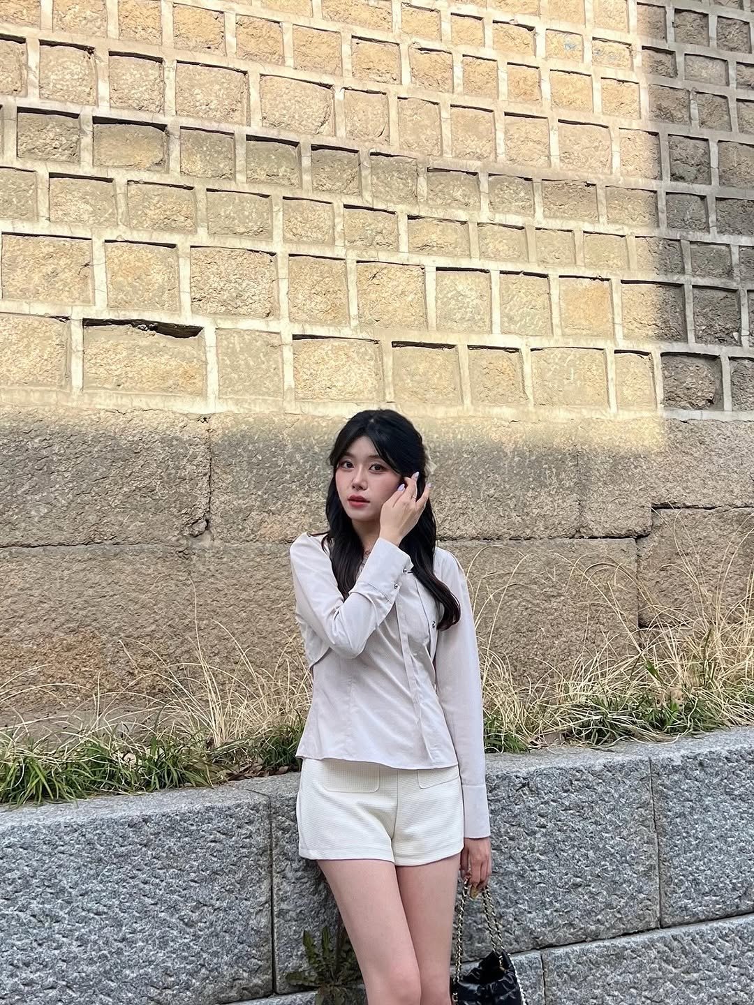 Photo shared by 가영 on April 13, 2026 tagging @micane_official, and @micane_archive. May be an image of shorts and text.